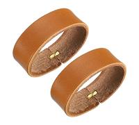 sourcing map 2Pcs Leather Belt Loop Keepers, 11.5cm Outer Girth Belt Strap Ring Buckle for DIY Craft Bag Belt Fixing (Yellow Orange)