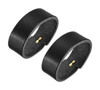 sourcing map 2Pcs Leather Belt Loop Keepers, 11.5cm Outer Girth Belt Strap Ring Buckle for DIY Craft Bag Belt Fixing (Black)