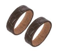 sourcing map 2Pcs Leather Belt Loop Keepers - Irregular Pattern Ring Buckle Fits 3.5cm Width Belt Strap for DIY Craft Bag Belt Fixing (Coffee)