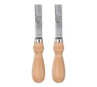 sourcing map 2pcs Leather Edge Bevelers 12mm Wide Mouth Stainless Steel Skiver Leather Tool Leather Edge Skiving Beveler with Wood Handle for Leather Edger Trimmer Cutting Thinning Crafting