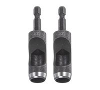 sourcing map 2pcs Leather Hollow Punch Hex Shank for Drills, 1/2" Dia Hole Punch for Thick Fabrics Leathercraft Working