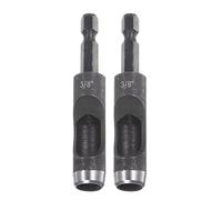 sourcing map 2pcs Leather Hollow Punch Hex Shank for Drills, 3/8" Dia Hole Punch for Thick Fabrics Leathercraft Working