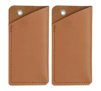 sourcing map 2pcs Leather Knife Sheath 4.72" x 2.36" Leather Pocket Knife Sheath with Hole for Folding Knife Camping Hunting Outdoors, Deep Brown