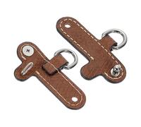 sourcing map 2Pcs Leather Purse Straps, 6.1cmx2.4cm Punch-Free Buckle Bag Strap Transformation Accessories for Mini Bag Handbag Crossbody Shoulder Strap, Brown
