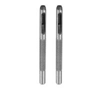 sourcing map 2pcs Leather Round Hole Punch, 4mm Hollow Hole Puncher Cutter Carbon Steel Circle Hole Punching Cutting Tool for Belt/DIY Leather Craft
