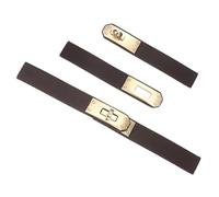 sourcing map 2Pcs Leather Snap Buckle Lock, 21cm Long Sew on Toggle Closure Buckle Alloy Leather Clasp Fasteners Replacement Snap Toggle for Cloak DIY Craft Sewing, Coffee Brown/Gold