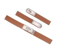 sourcing map 2Pcs Leather Snap Buckle Lock, 21cm Long Sew on Toggle Closure Buckle Alloy Leather Clasp Fasteners Replacement Snap Toggle for Cloak DIY Craft Sewing, Brown/Silver