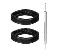 sourcing map 2pcs Leather Watch Band Loops 16mm Replacement Watch Band Keeper Watch Strap Holder Retainer Wristwatch Strap Fastener Rings, Black