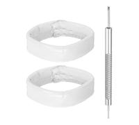 sourcing map 2pcs Leather Watch Band Loops 16mm Replacement Watch Band Keeper Watch Strap Holder Retainer Wristwatch Strap Fastener Rings, White