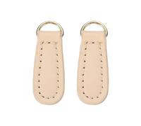 sourcing map 2Pcs Leather Zipper Pull, 1.61 Inch Cowhide Leather Zip Puller Head Zippers Tab Replacement for DIY Clothing Jackets Boots Repair(White)