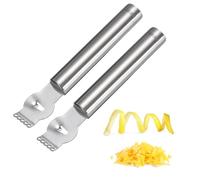 sourcing map 2Pcs Lemon Zester Tool, Stainless Steel Citrus Zester with Channel Knife Grater Sharp Rind Twist Orange Peeler for Cocktail Garnishes Bar Kitchen, Silver