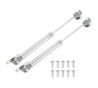 sourcing map 2Pcs Lid Support Hinge, 100N Gas Struts Soft Close Folding Lid Stay Hinges Automatic Slow Lowering Pneumatic Lid Buffer with Fixing Plate for Cabinet Closet Wardrobe