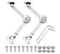 sourcing map 2Pcs Lid Support Hinge, 200N Adjustable Hinge Damper Gas Struts Soft Close Folding Lid Stay Hinges Automatic Slow Lowering Pneumatic Lid Buffer for Cabinet Closet Wardrobe