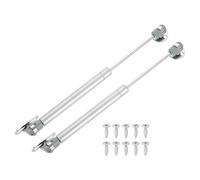 sourcing map 2Pcs Lid Support Hinges, 10 Inch 100N Gas Struts Heavy Duty Gas Spring Soft Close Lid Stay Hinges Lift Support with l Mounts for Tool Box Cabinet, Silver