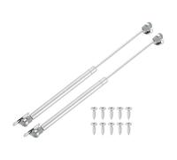 sourcing map 2Pcs Lid Support Hinges, 14 Inch 200N Gas Struts Heavy Duty Gas Spring Soft Close Lid Stay Hinges Lift Support with l Mounts for Tool Box Cabinet, Silver