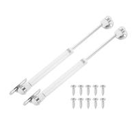 sourcing map 2Pcs Lid Support Hinges, 200N Gas Struts Soft Close Folding Lid Stay Hinges Automatic Slow Lowering Pneumatic Lid Buffer for Cabinet Closet Wardrobe, White