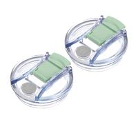 sourcing map 2Pcs Lids Replacement for Tumbler Cup 30oz, Spill Proof Lid Stopper Straw Cup Lid, Leak Proof Splash Resistant Cover Lid for Cold Drinks, Green