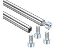 sourcing map 2pcs Linear Motion Rod Shaft Guide 8x600mm 304 Stainless Steel | End Hollow Linear Steel Rods Inner Threaded Studs,with Screws,for 3D Printer and CNC Machine