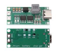 sourcing map 2pcs Lithium Battery Boost Charging Module Multi-Cell 2S 3S 4S Type-C to 8.4V 12.6V 16.8V Adjustable Step-Up Charger Board for Li-Po Polymer Power Bank(2S 4A)