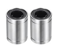sourcing map 2Pcs LM12UU Linear Bearing 12mm Bore 21mm OD 30mm Length Linear Ball Bearings Nickel Plated Surface Double Side Rubber Sealed Bearing Steel for CNC Machine 3D Printer