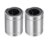 sourcing map 2Pcs LM16UU Linear Bearing 16mm Bore 28mm OD 36mm Length Linear Ball Bearings Nickel Plated Surface Double Side Rubber Sealed Bearing Steel for CNC Machine 3D Printer