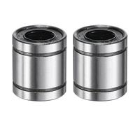 sourcing map 2Pcs LM8UU Linear Bearing 8mm Bore 15mm OD 17mm Length Linear Ball Bearings Double Side Rubber Sealed Bearing Steel for CNC Machine 3D Printer Food Packaging Machine