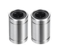 sourcing map 2Pcs LM8UU Linear Bearing 8mm Bore 15mm OD 23mm Length Linear Ball Bearings Nickel Plated Surface Double Side Rubber Sealed Bearing Steel for CNC Machine 3D Printer