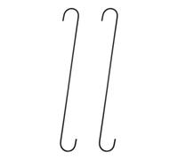 sourcing map 2pcs Long S Hooks 16 Inch Extra Long Metal S-Shaped Hanging Hooks High Manganese Steel S Hanger Storage Organizing Tool for Kitchen Garden Bathroom Garage Closet, Black