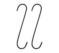 sourcing map 2pcs Long S Hooks 8 Inch Extra Long Metal S-Shaped Hanging Hooks High Manganese Steel S Hanger Storage Organizing Tool for Kitchen Garden Bathroom Garage Closet, Black