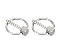 sourcing map 2Pcs Lynch Pin with Ring (3mm x 20mm) - Heavy Duty Linch Pins Shaft Locking Pin Clips Stainless Steel, for Farm Tractors Trucks Lawn Mowers Trailers Trolley, Silver