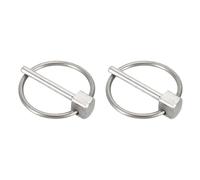 sourcing map 2Pcs Lynch Pin with Ring (3mm x 25mm) - Heavy Duty Linch Pins Shaft Locking Pin Clips Stainless Steel, for Farm Tractors Trucks Lawn Mowers Trailers Trolley, Silver