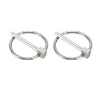 sourcing map 2Pcs Lynch Pin with Ring (4.5mm x 38mm) - Heavy Duty Linch Pins Shaft Locking Pin Clips Stainless Steel, for Farm Tractors Trucks Lawn Mowers Trailers Trolley, Silver