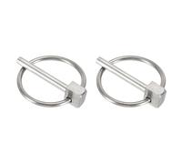 sourcing map 2Pcs Lynch Pin with Ring (4mm x 30mm) - Heavy Duty Linch Pins Shaft Locking Pin Clips Stainless Steel, for Farm Tractors Trucks Lawn Mowers Trailers Trolley, Silver