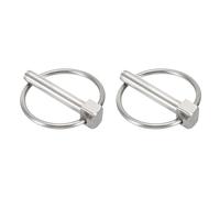 sourcing map 2Pcs Lynch Pin with Ring (8mm x 45mm) - Heavy Duty Linch Pins Shaft Locking Pin Clips Stainless Steel, for Farm Tractors Trucks Lawn Mowers Trailers Trolley, Silver