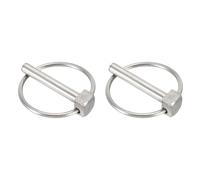 sourcing map 2Pcs Lynch Pin with Ring (8mm x 50mm) - Heavy Duty Linch Pins Shaft Locking Pin Clips Stainless Steel, for Farm Tractors Trucks Lawn Mowers Trailers Trolley, Silver