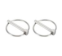 sourcing map 2Pcs Lynch Pin with Ring (8mm x 60mm) - Heavy Duty Linch Pins Shaft Locking Pin Clips Stainless Steel, for Farm Tractors Trucks Lawn Mowers Trailers Trolley, Silver