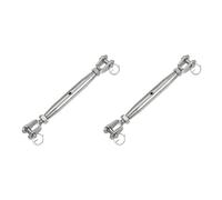 sourcing map 2Pcs M10(3/8") Closed Body Jaw and Jaw Turnbuckles Wire Rope Tension, Stainless Steel Turnbuckle Adjustable Cable Tensioner for Shade Sail Clothesline, 3200Lbs Working Load Limit