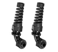 sourcing map 2Pcs M10 Cable Gland with Strain Relief, 90 Degree Elbow Nylon Joint IP68 Waterproof Spiral Adjustable Cord Connector for 3-5mm Wire