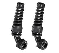 sourcing map 2Pcs M10 Cable Gland with Strain Relief, 90 Degree Elbow Nylon Joint IP68 Waterproof Spiral Adjustable Cord Connector for 4-8mm Wire