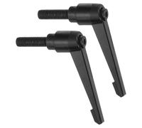 sourcing map 2Pcs M10 x 32mm Adjustable Knobs Handle Male Thread Push Button Ratchet Quick Release Locking Rotating Bolt for Lathe Machinery, Black
