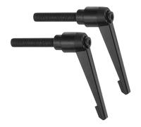 sourcing map 2Pcs M10 x 50mm Adjustable Knobs Handle Male Thread Push Button Ratchet Quick Release Locking Rotating Bolt for Lathe Machinery, Black