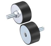 sourcing map 2pcs M10x28mm Rubber Isolator Mounts with Studs 50x25mm Male Female Vibration Shock Absorber Zinc Plated Cylindrical Thread Mounts Anti Vibration Isolators with 2pcs M10 Lock Nuts