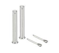 sourcing map 2Pcs M10x90mm Clevis Pins, 304 Stainless Steel Single Hole Flat Head Hitch Fastener Lock Systems with Cotter Pins for Furniture Installation Trailer Lawn Mower, Silver