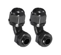sourcing map 2Pcs M12 Cable Gland, 90 Degree Elbow Nylon Joint IP68 Waterproof Spiral Adjustable Cord Connector with Gaskets for 3-5mm Wire