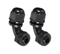 sourcing map 2Pcs M12 Cable Gland, 90 Degree Elbow Nylon Joint IP68 Waterproof Spiral Adjustable Cord Connector with Gaskets for 4-8mm Wire