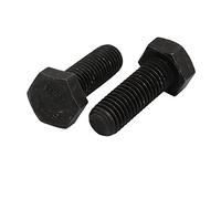 sourcing map 2pcs M12x35mm Thread 12.9 Grade External Hex Head Left Hand Screw Bolt Black