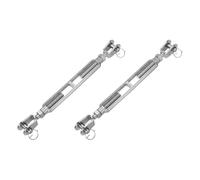 sourcing map 2Pcs M16(5/8") Jaw and Jaw Turnbuckles Wire Rope Tension, 304 Stainless Steel Turnbuckle Adjustable Cable Tensioner for Shade Sail, Clothesline, 5300 lbs Working Load Limit