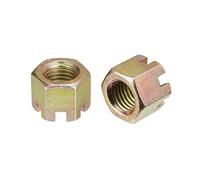 sourcing map 2Pcs M16x2mm Hexagon Slotted Nut, Grade 10 Carbon Steel Hex Castle Nuts, Color Zinc