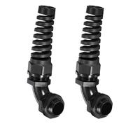 sourcing map 2Pcs M20 Cable Gland with Strain Relief, 90 Degree Elbow Nylon Joint IP68 Waterproof Spiral Adjustable Cord Connector for 6-11mm Wire