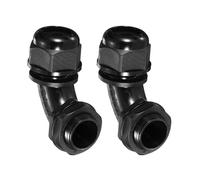 sourcing map 2Pcs M25 Cable Gland, 90 Degree Elbow Nylon Joint IP68 Waterproof Spiral Adjustable Cord Connector with Gaskets for 6-10mm Wire